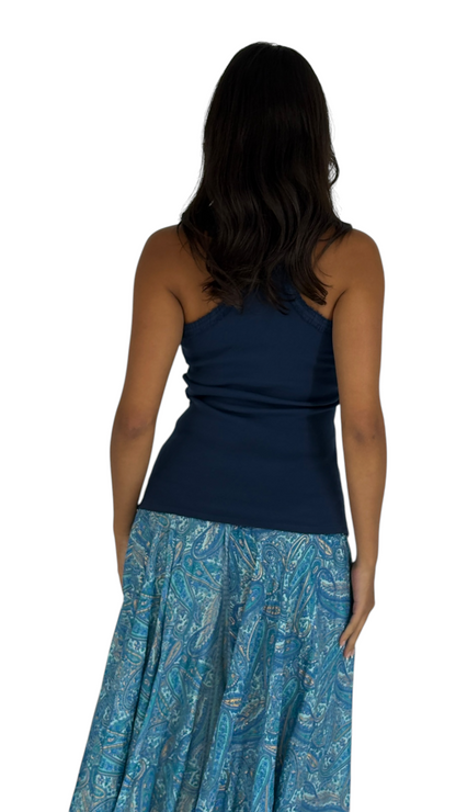 Milano Navy racer back top