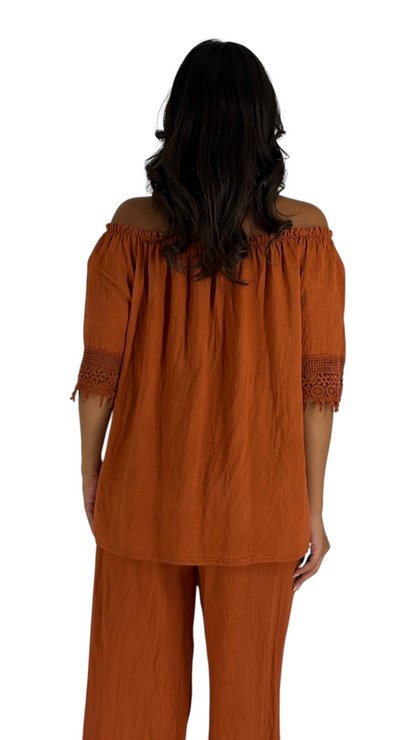 Liz Terracotta Top