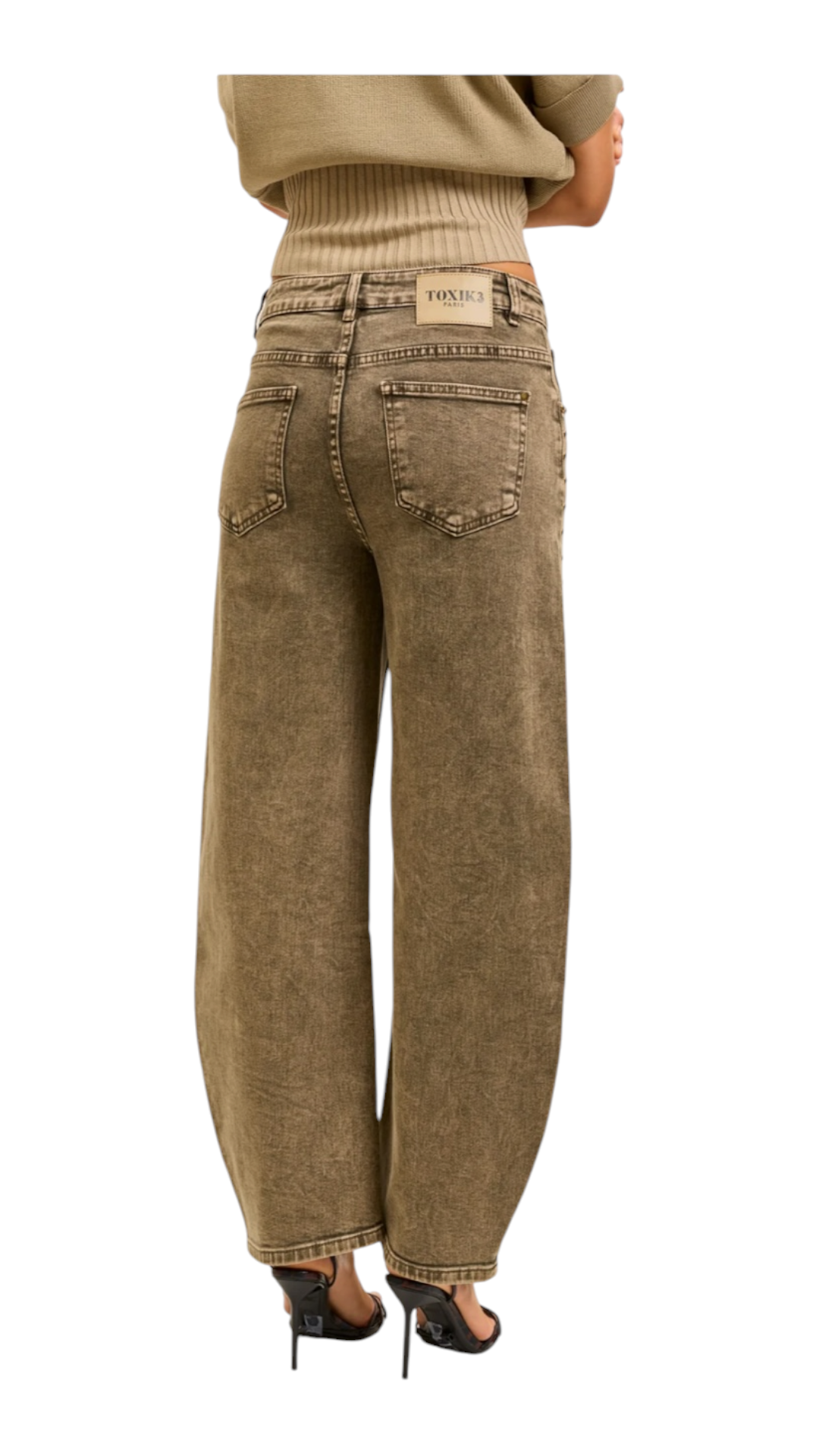 Jedda Taupe Studded Balloon Jeans