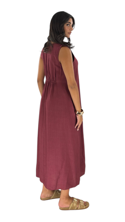 Lune Maroon Dress