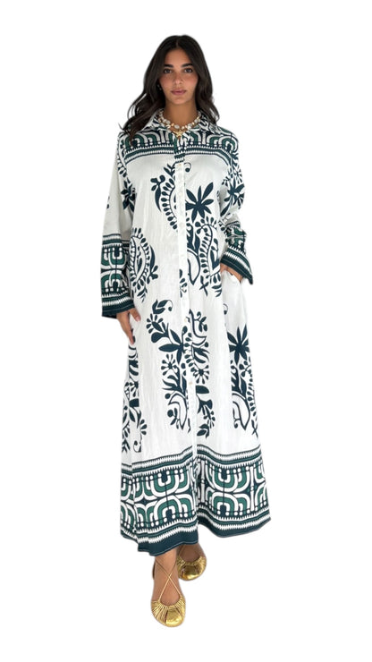 Idal White/Green Dress