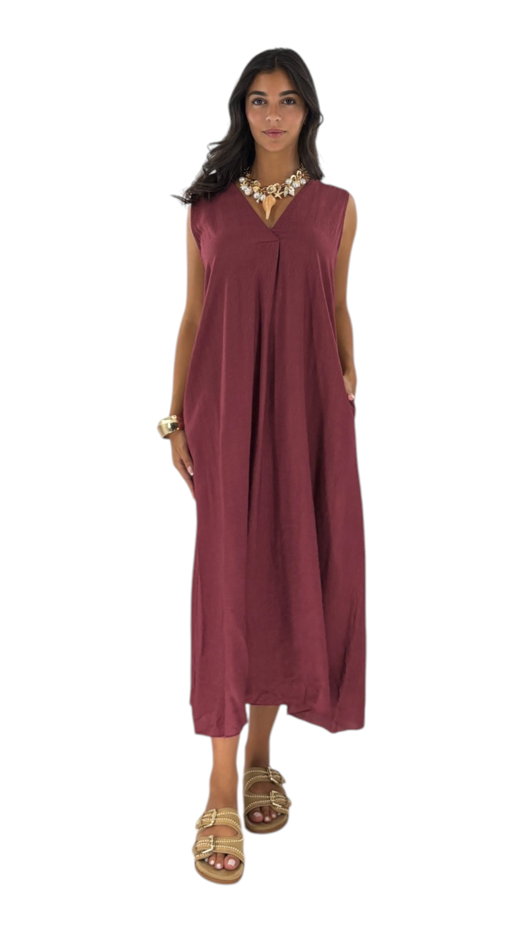 Lune Maroon Dress