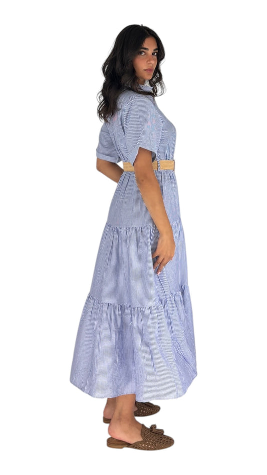 Cerise Navy/White Dress