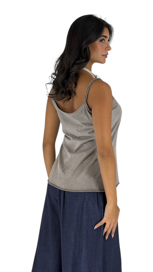 Ghaleb Taupe Top