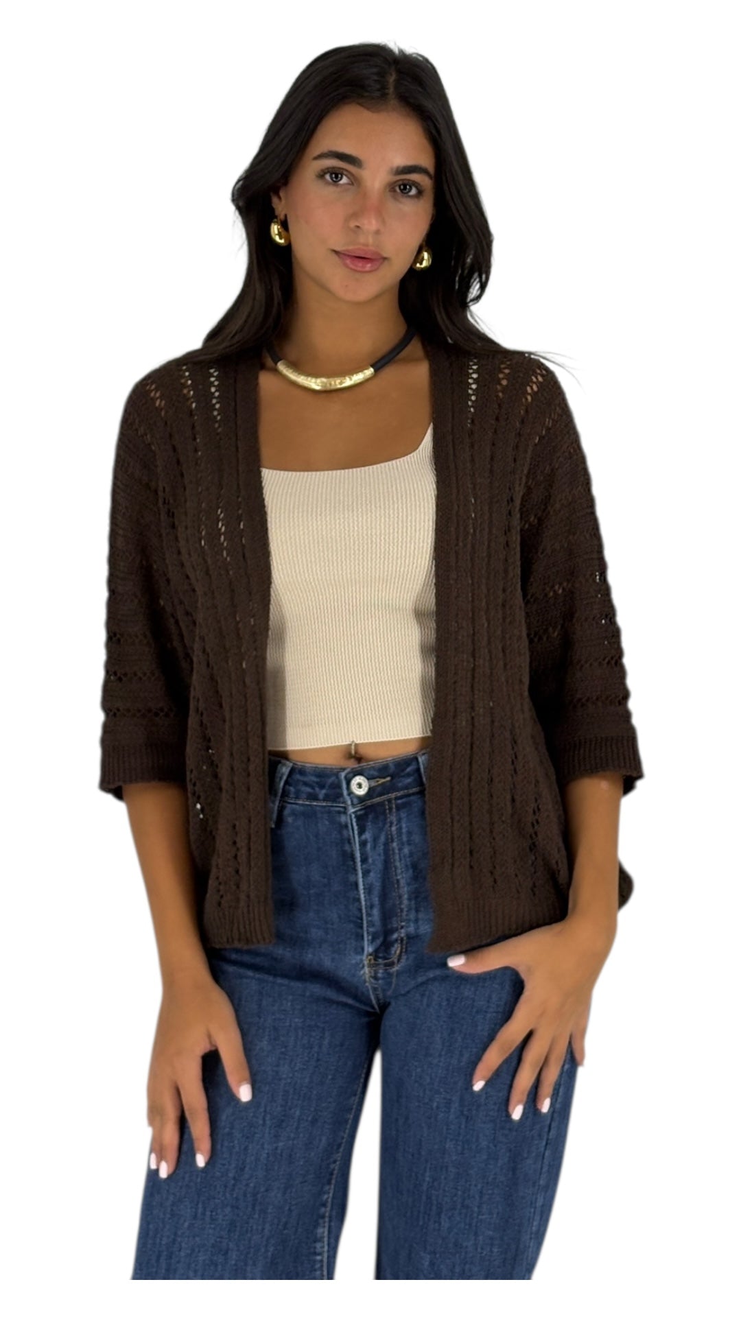 Najwa Brown Cardigan