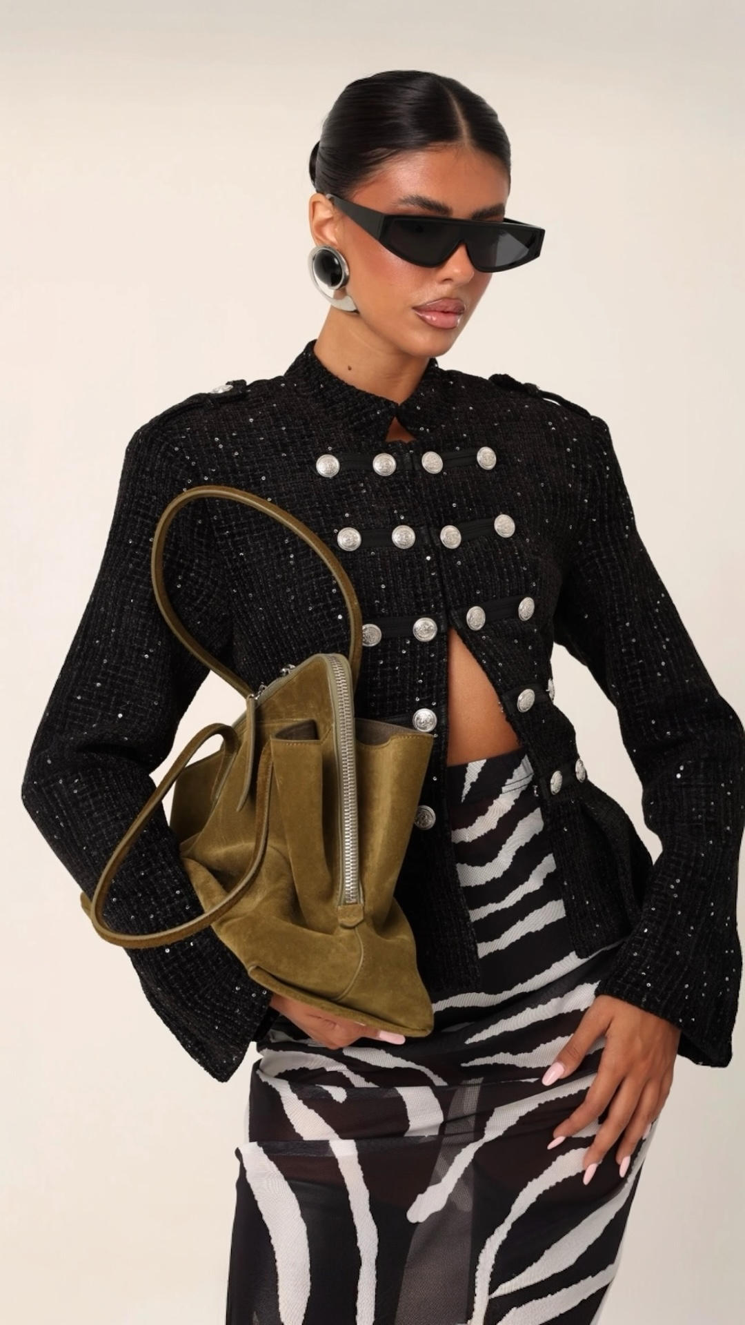 Liam Fitted Officer-Style Tweed Jacket