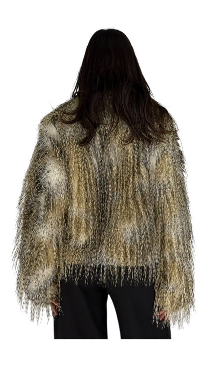 Alex Beige Faux Fur Jacket