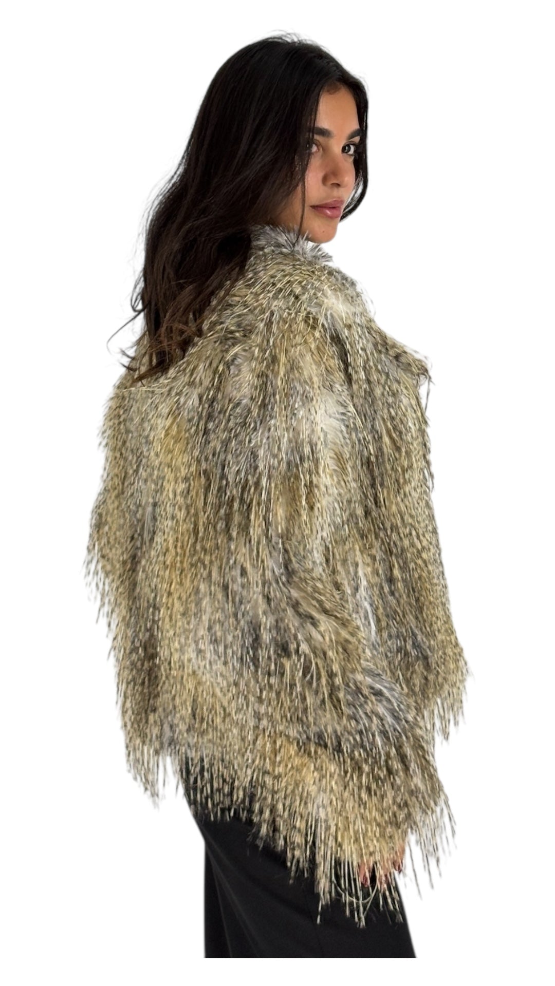 Alex Beige Faux Fur Jacket
