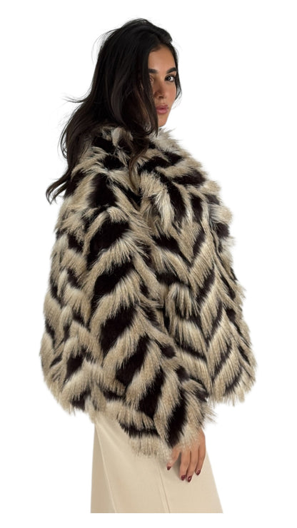 Alex Black Faux Fur Jacket