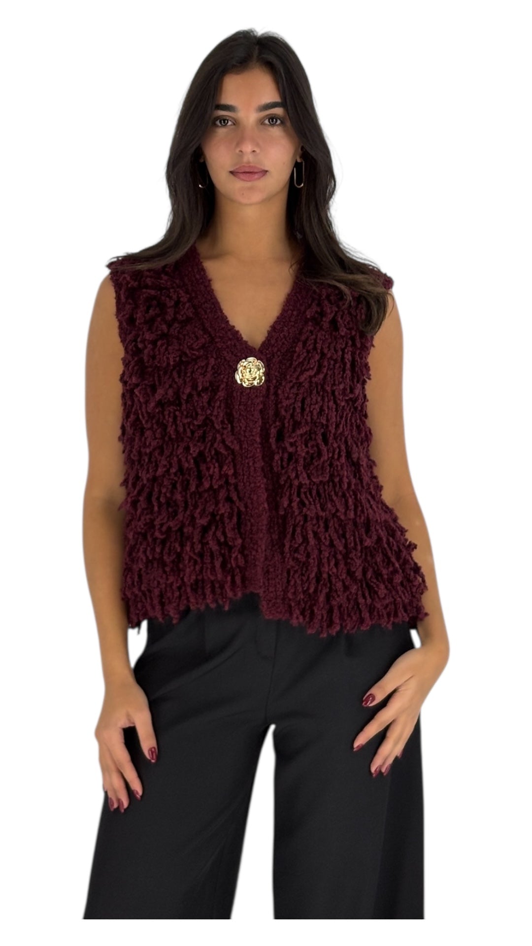 Pricilla Maroon Vest