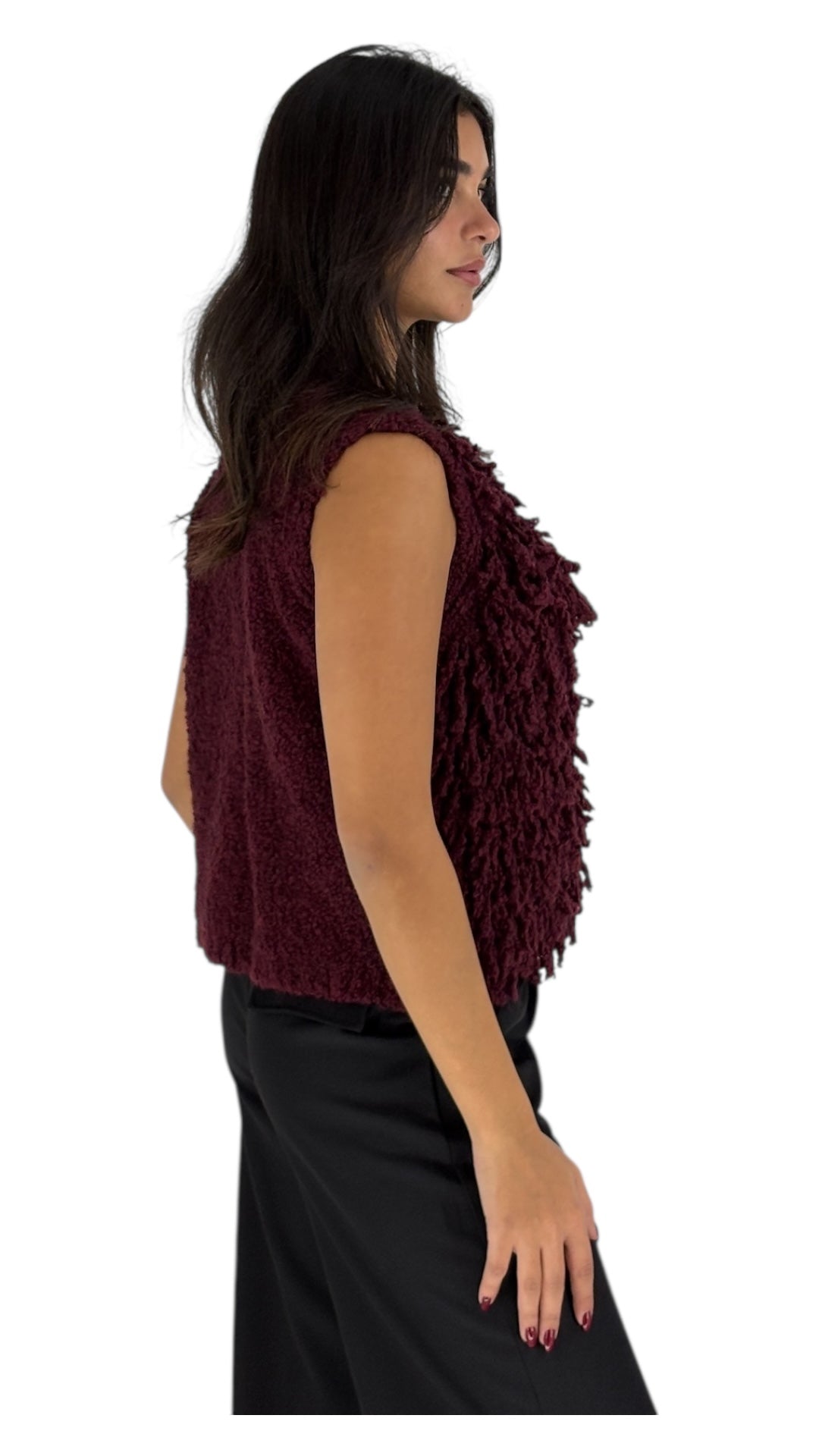 Pricilla Maroon Vest