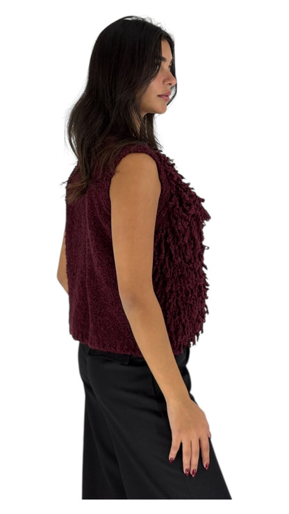Pricilla Maroon Vest