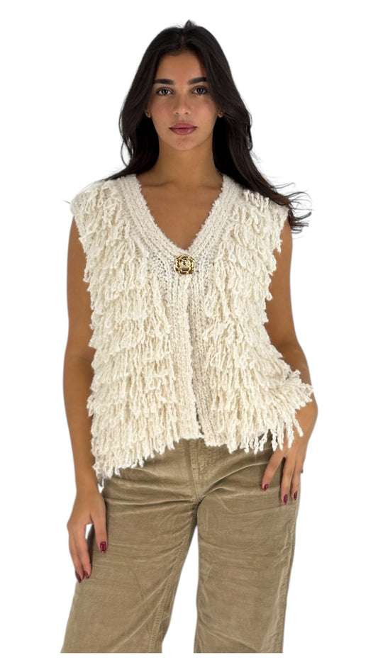 Pricilla Cream Vest