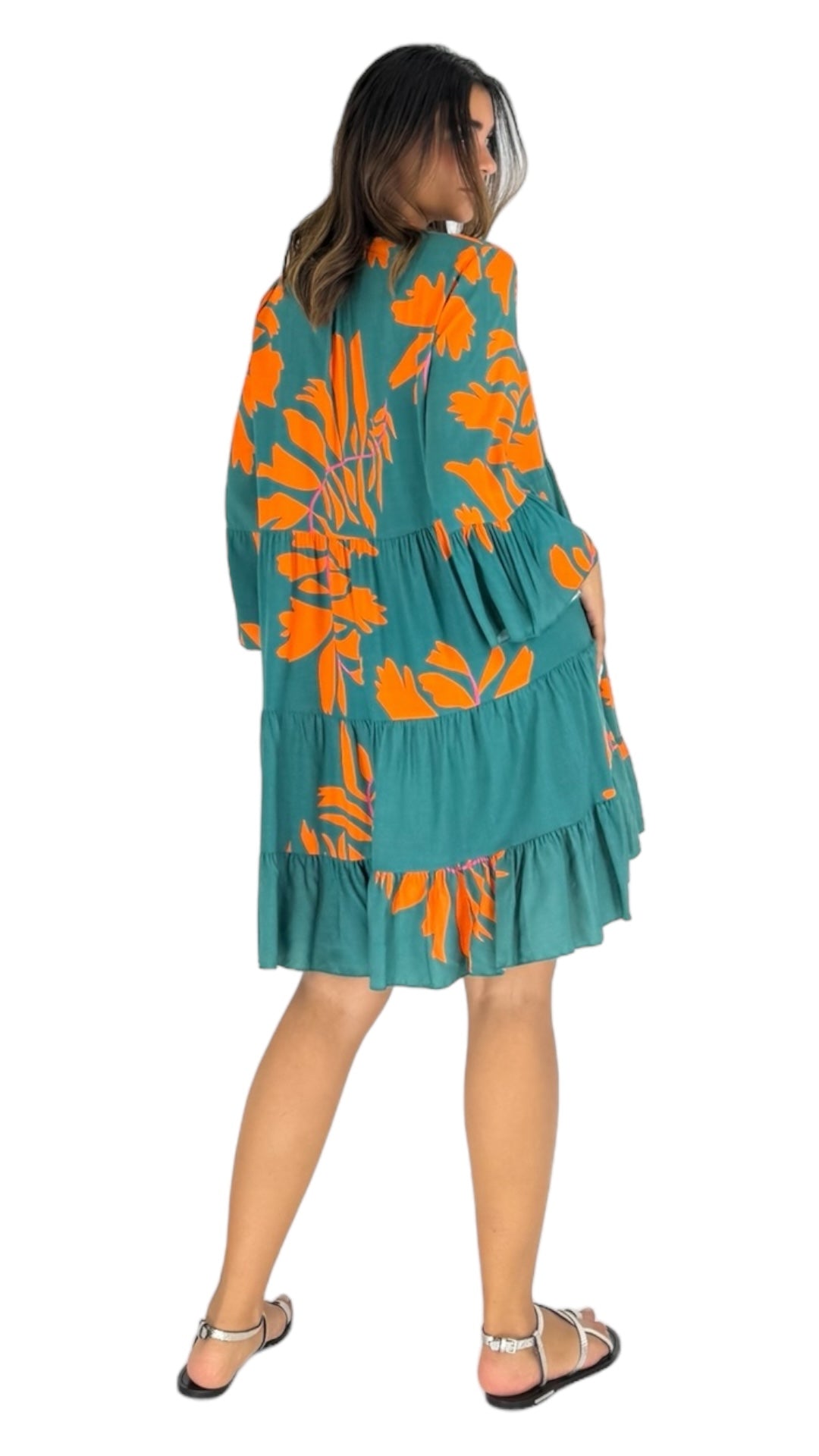 Kuki green/orange dress