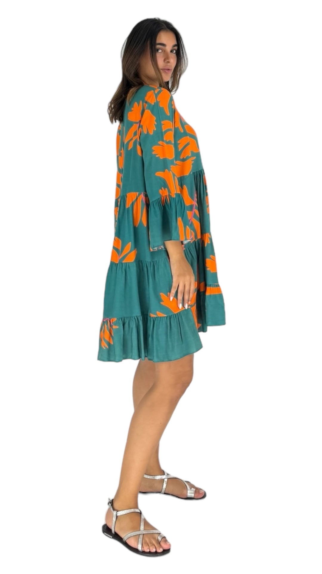 Kuki green/orange dress