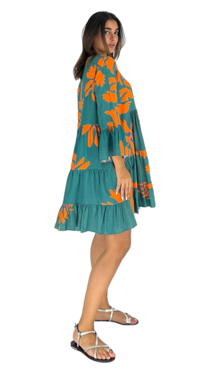 Kuki green/orange dress