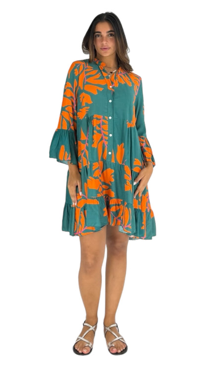 Kuki green/orange dress