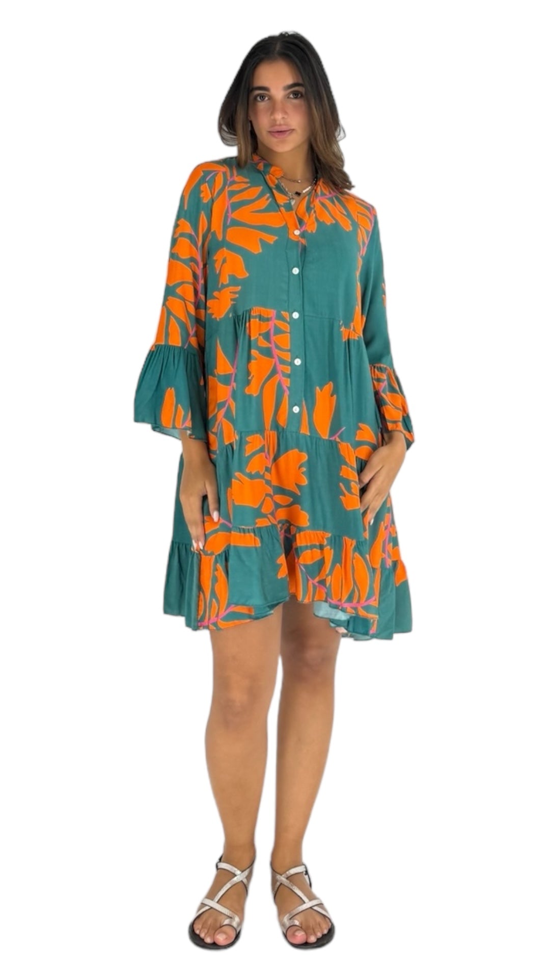 Kuki green/orange dress