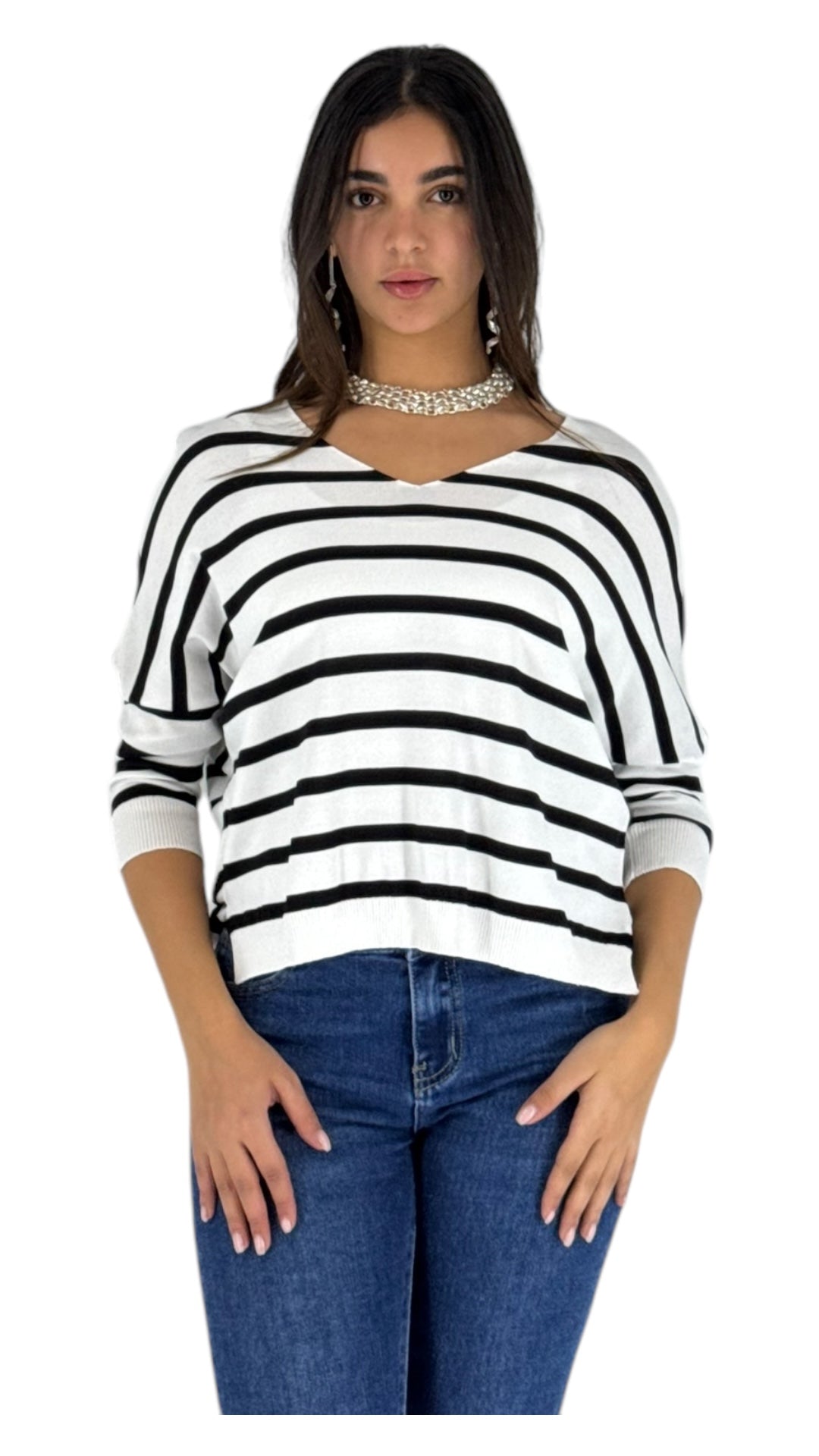 Tulip black/white top