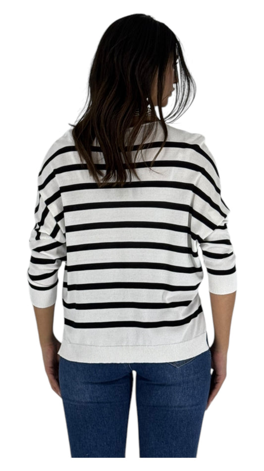 Tulip black/white top