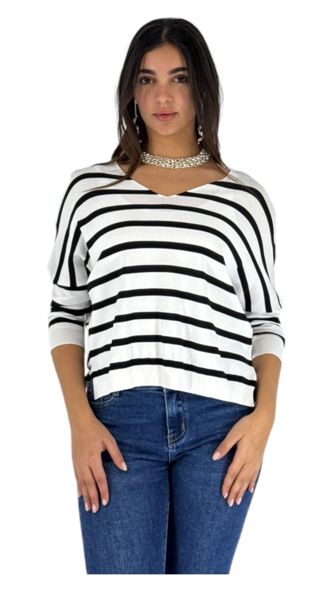 Tulip black/white top