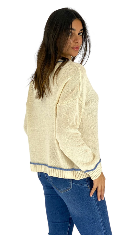 Marks beige/blue top