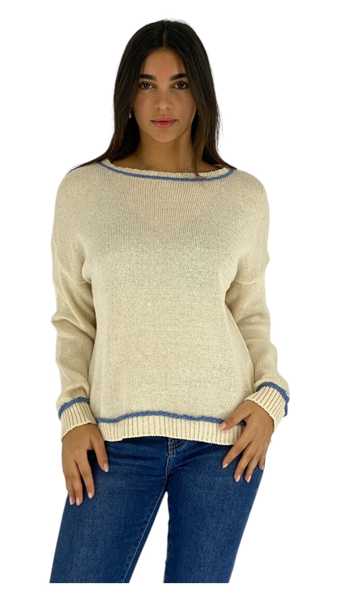 Marks beige/blue top