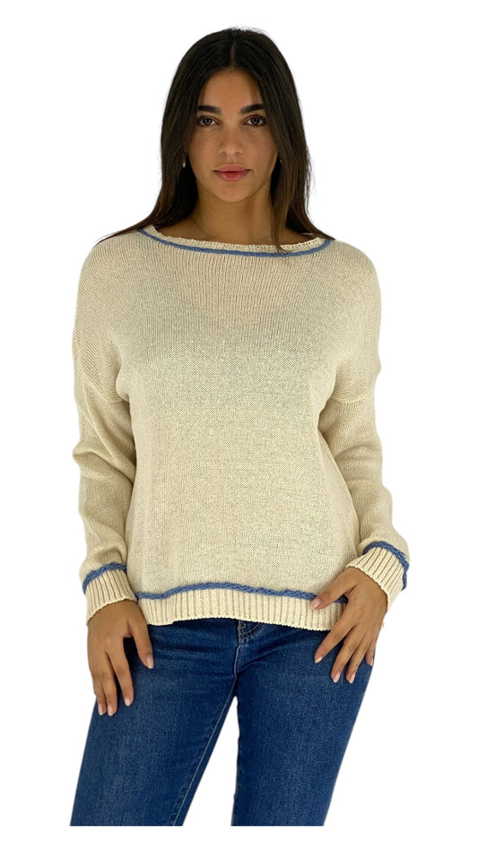 Marks beige/blue top