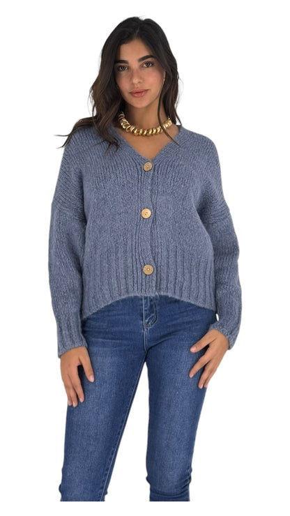 Quill steel blue cardigan