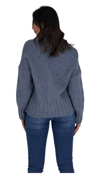 Quill steel blue cardigan