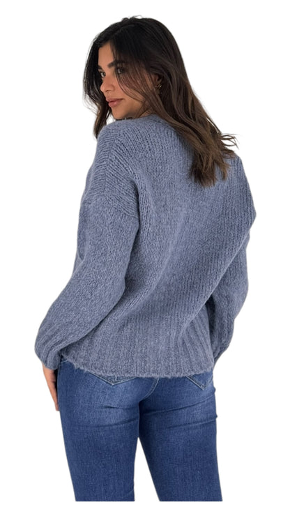 Quill steel blue cardigan