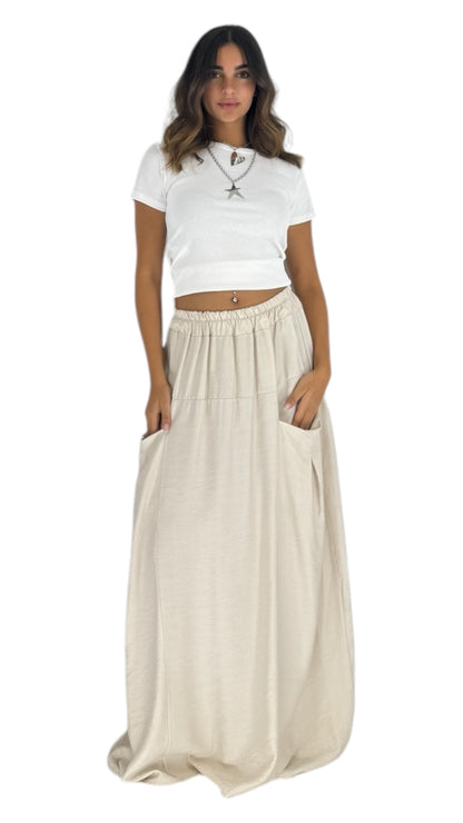 Nelly beige skirt