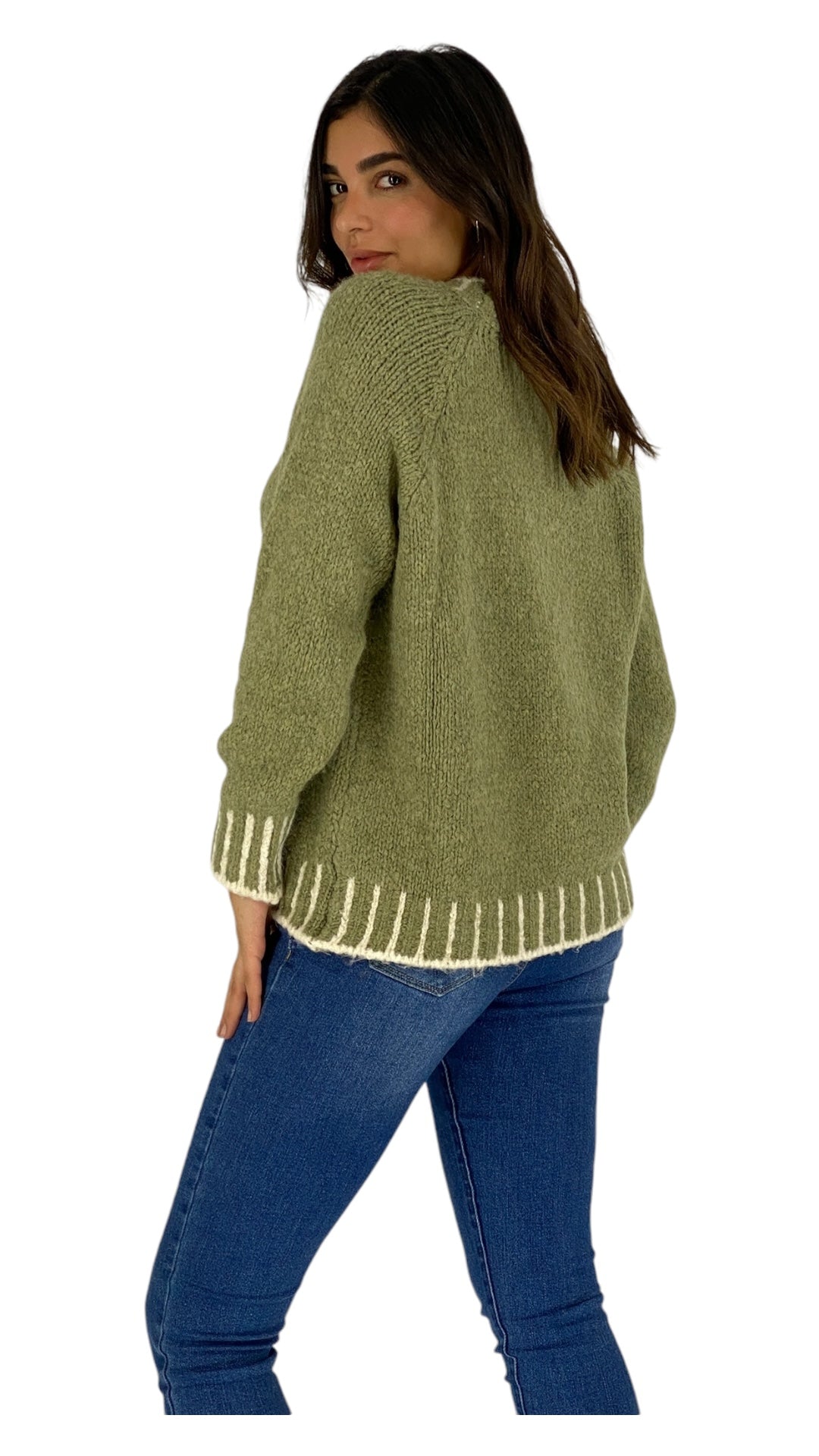 Sunniva green khaki sweater