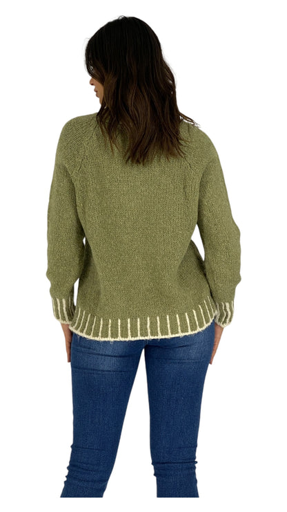 Sunniva green khaki sweater