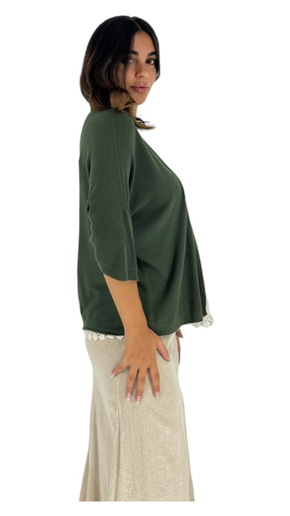 Wiki dark green cardigan