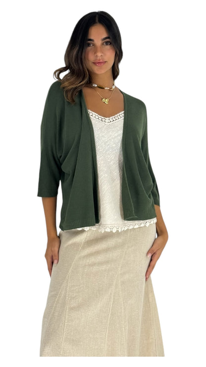 Wiki dark green cardigan