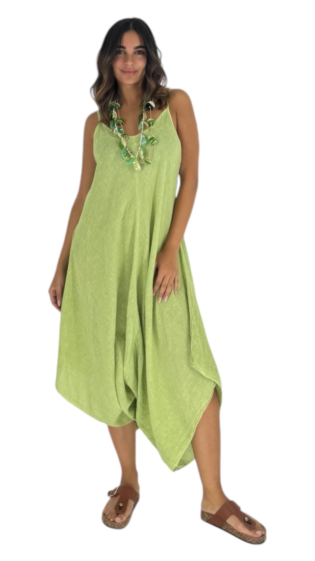 Refresh lime green jumpsuit