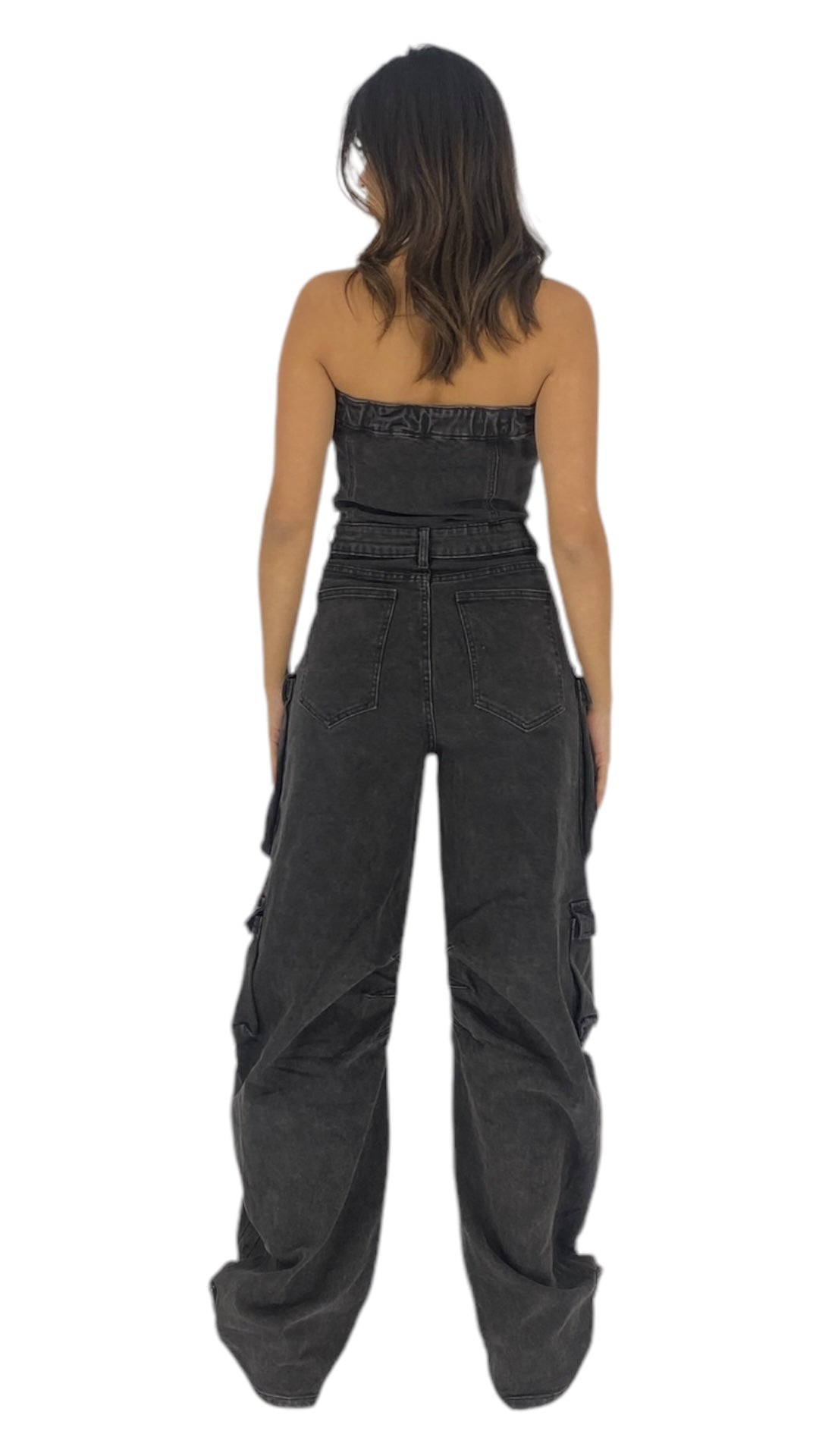 Margo charcoal denim jumpsuit