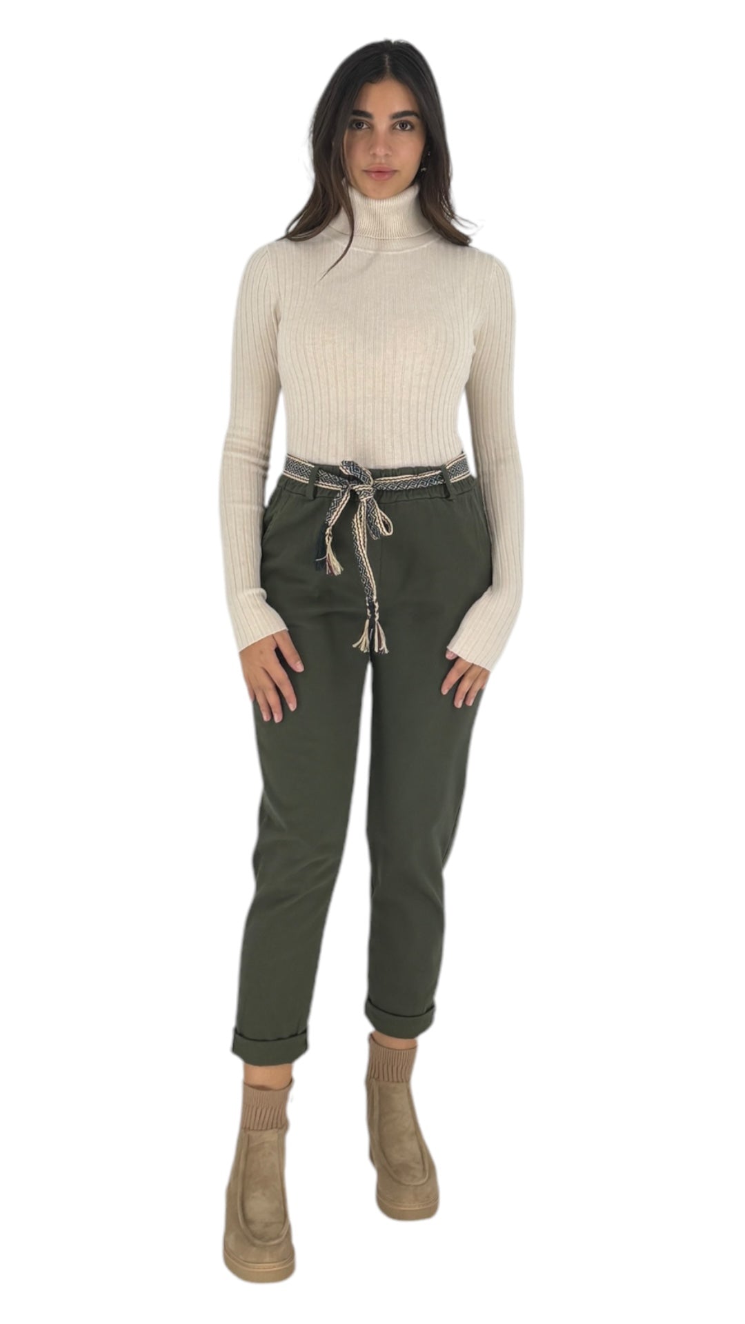 Jutta olive green pant