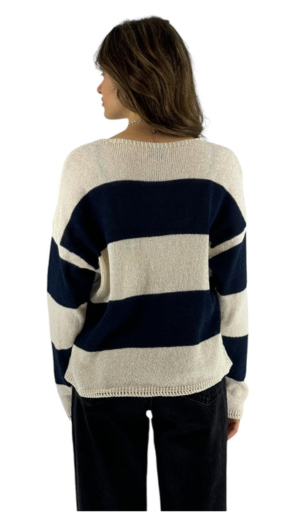 Malaga stripped navy sweater