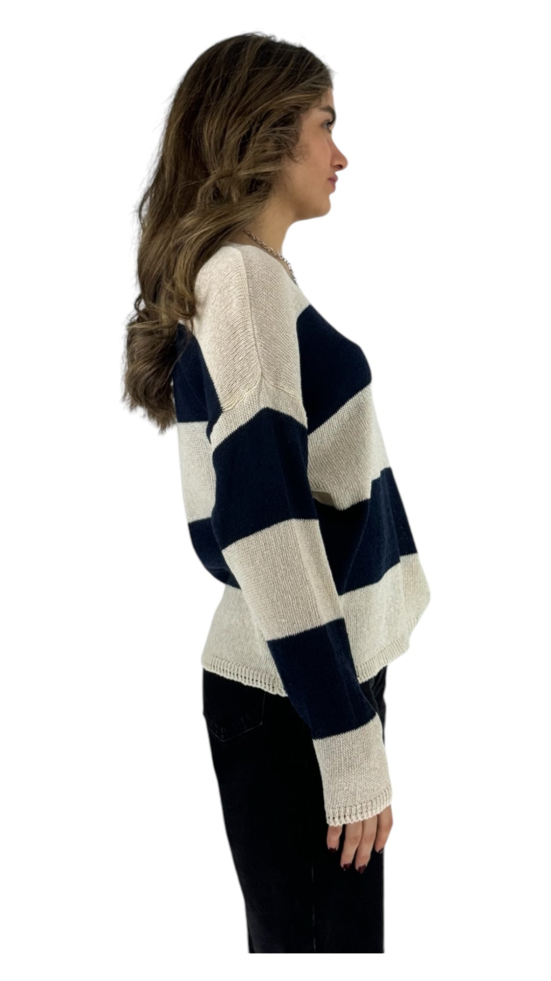 Malaga stripped navy sweater