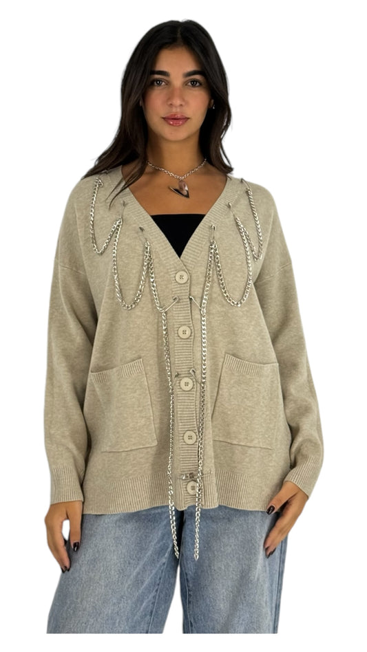 Lyra taupe cardigan