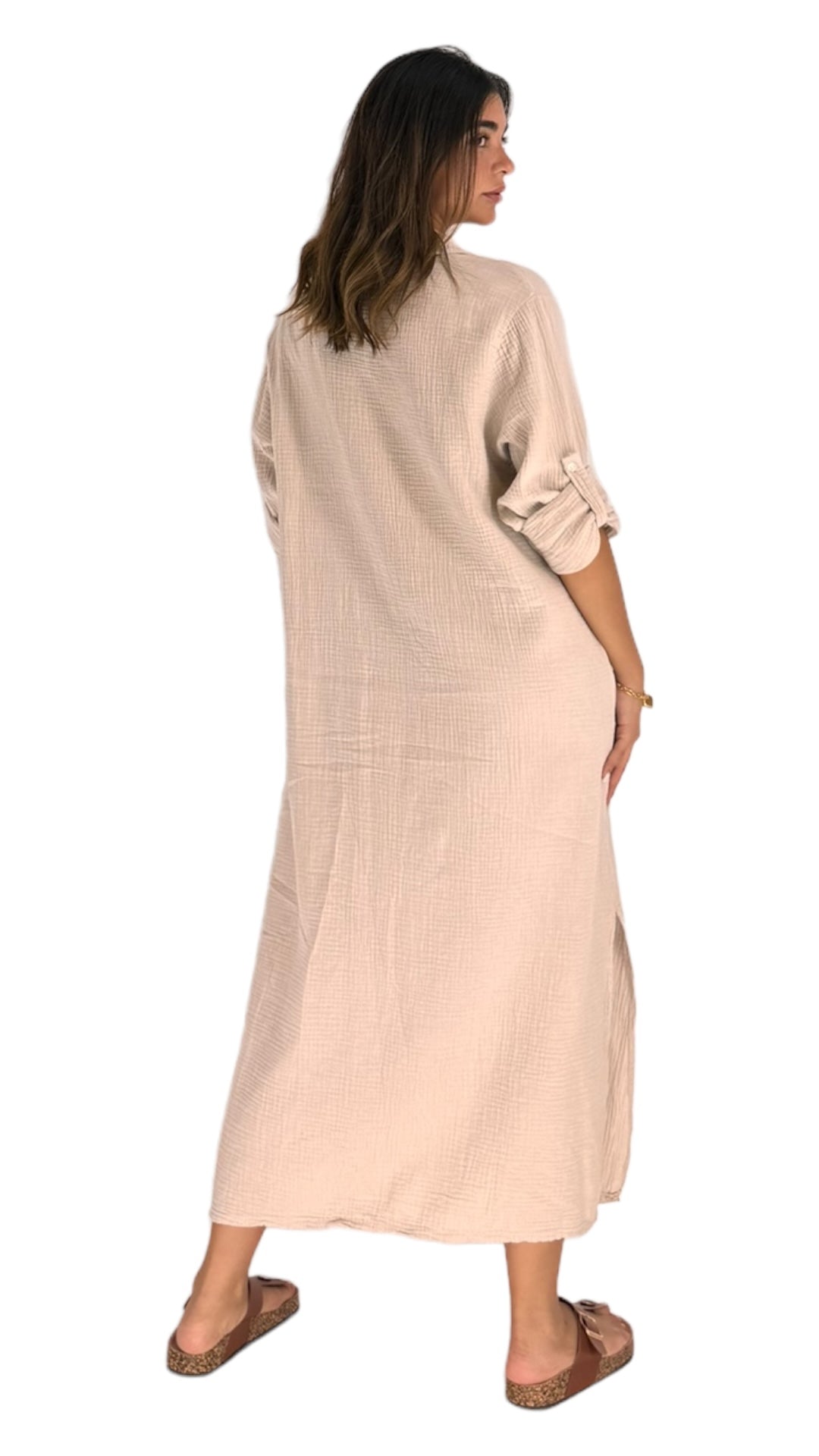 Remus beige shirt dress