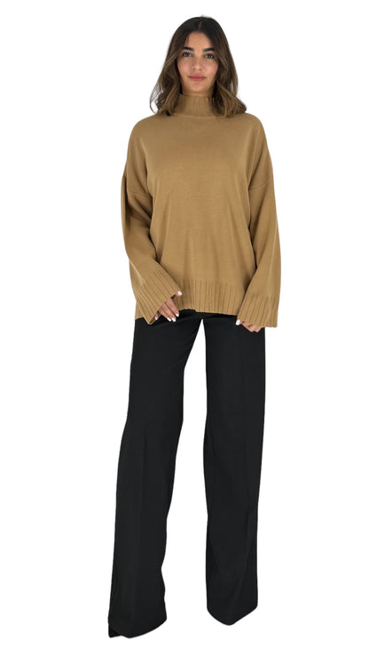 Isabella Camel Knitted Top