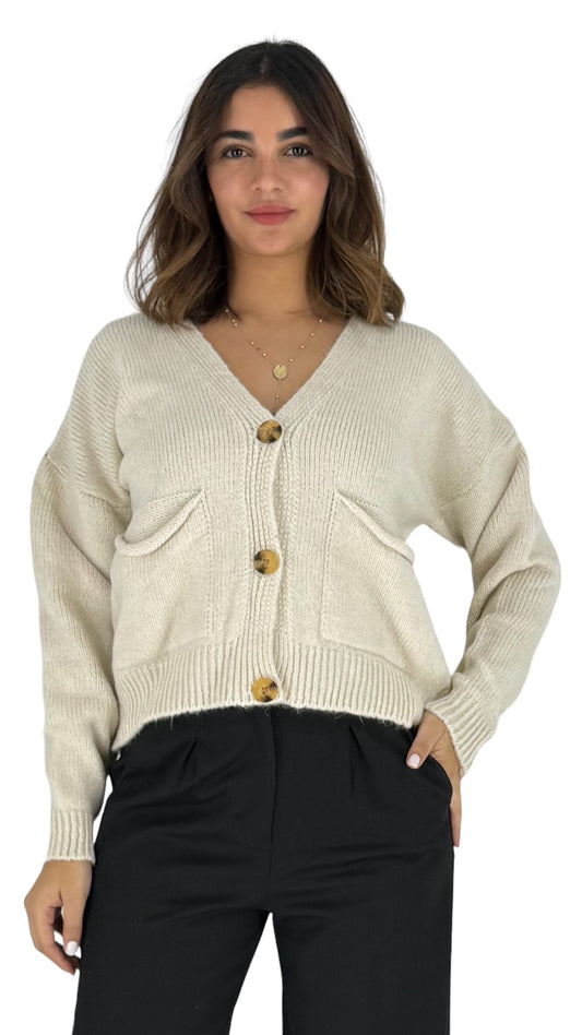 Amelia Beige Cardigan