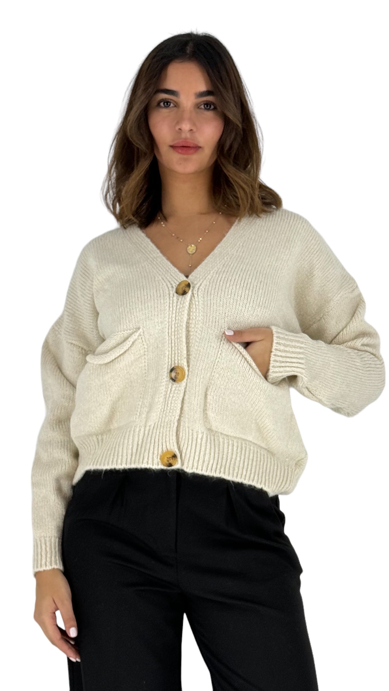 Amelia Beige Cardigan