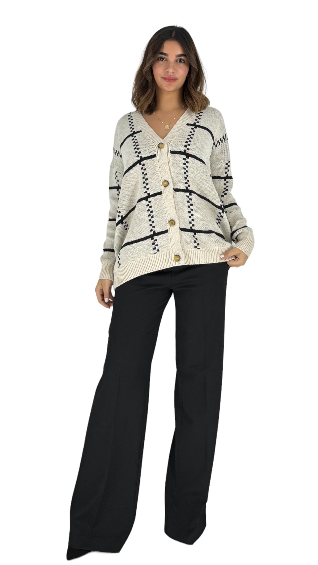 Harper Beige Knitted Cardigan