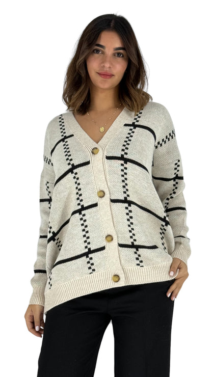 Harper Beige Knitted Cardigan