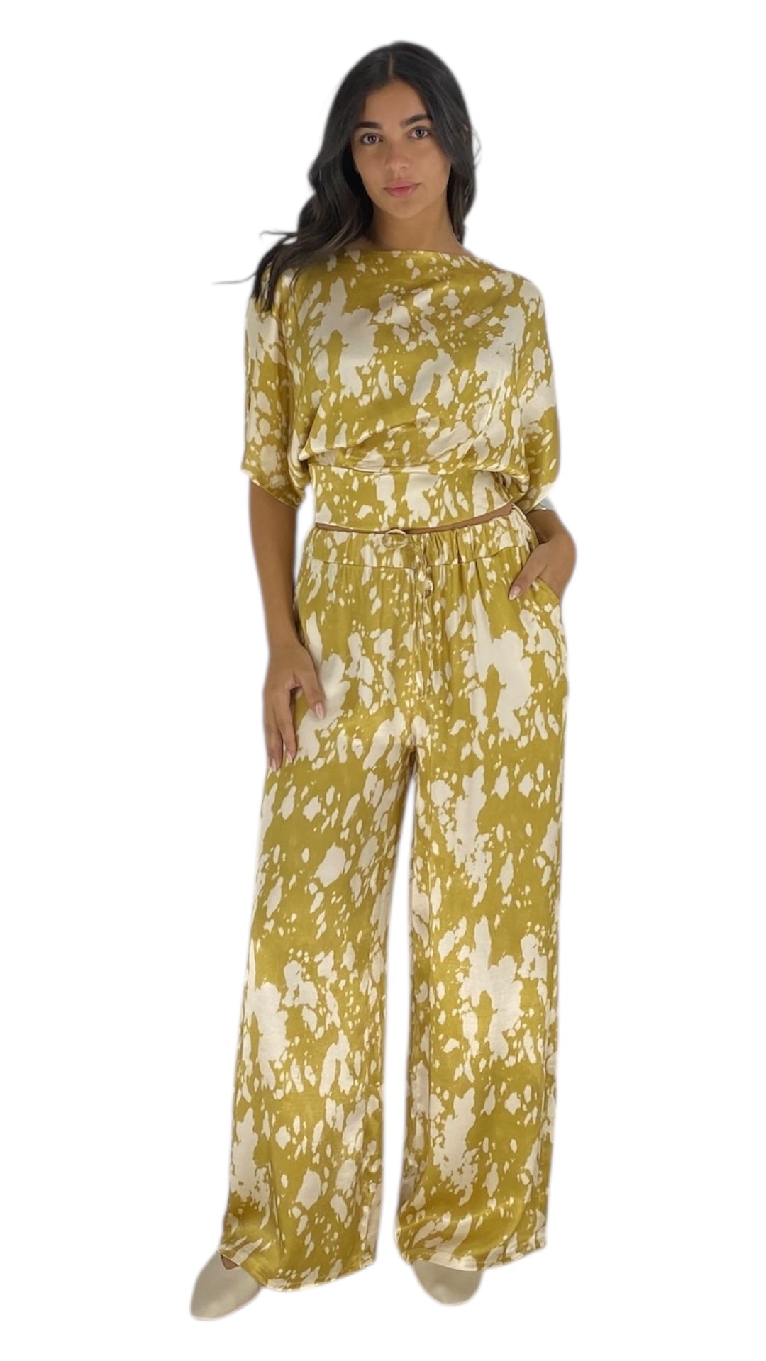 Kiki yellow cow print set