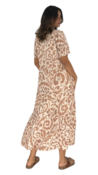 Hayat beige dress